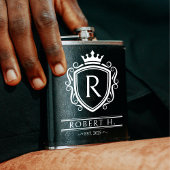 Monogram Decorative Shield Crown Black Heupfles