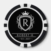 Monogram Decorative Shield Crown Black Poker Chips (Voorkant)