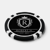 Monogram Decorative Shield Crown Black Poker Chips (Enkel)
