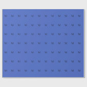 Monogram Deep Royal Black Modern Voeg Initiaal voo Cadeaupapier (Vlak)