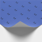 Monogram Deep Royal Black Modern Voeg Initiaal voo Cadeaupapier (Hoek)