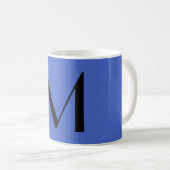 Monogram Deep Royal Black Modern Voeg Initiaal voo Koffiemok (Voorkant rechts)