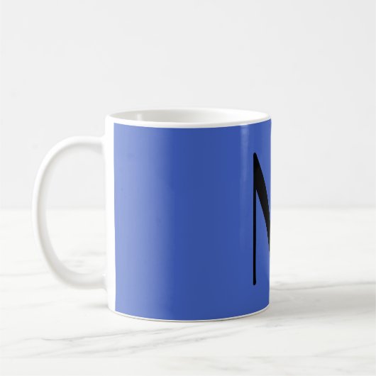 Monogram Deep Royal Black Modern Voeg Initiaal voo Koffiemok (Links)
