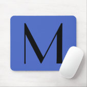 Monogram Deep Royal Black Modern Voeg Initiaal voo Muismat (Met muis)