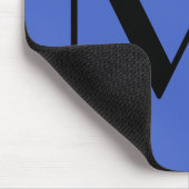 Monogram Deep Royal Black Modern Voeg Initiaal voo Muismat (Hoek)