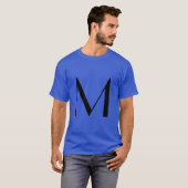 Monogram Deep Royal Black Modern Voeg Initiaal voo T-shirt (Voorkant volledig)