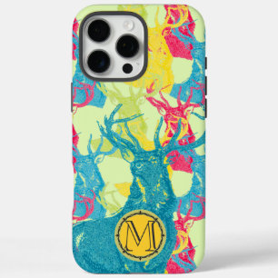 Monogram  Deer Art Nouveau Forest iphone iPhone 16 Pro Max Hoesje