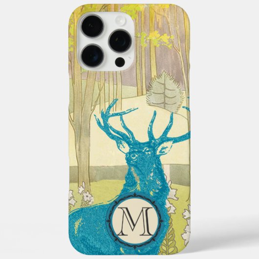 Monogram  Deer Art Nouveau Forest iphone Case-Mate iPhone Case (Achterkant)