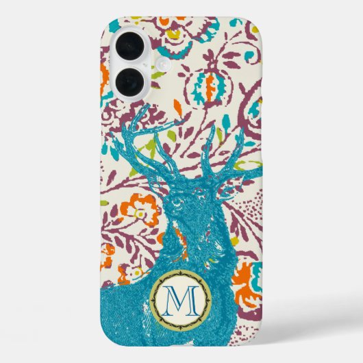 Monogram  Deer Art Nouveau Forest iphone Case-Mate iPhone Case (Achterkant)