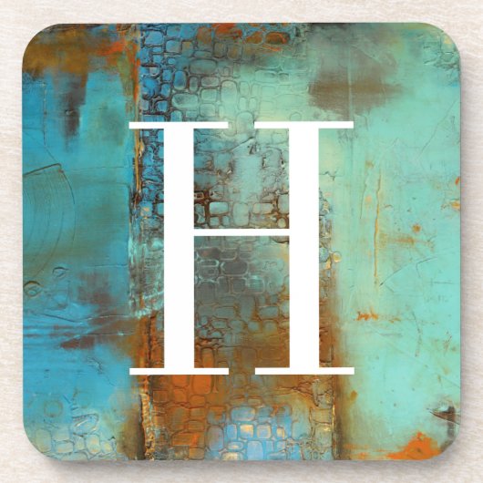 Monogram | Deja Blue Bier Onderzetter (Voorkant)