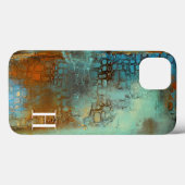 Monogram| Deja Blue Case-Mate iPhone Case (Achterkant (horizontaal))