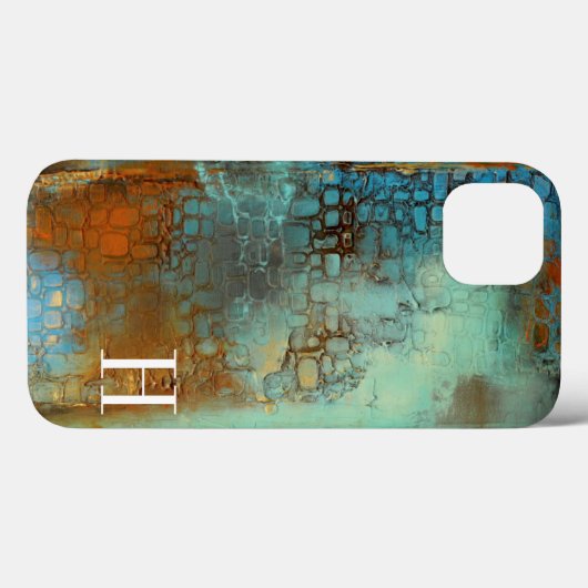 Monogram| Deja Blue Case-Mate iPhone Case (Achterkant (horizontaal))