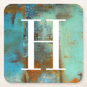 Monogram   Deja Blue Kartonnen Onderzetters