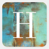 Monogram | Deja Blue Vierkante Sticker (Voorkant)