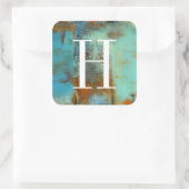 Monogram | Deja Blue Vierkante Sticker (Tas)