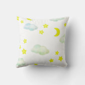 Monogram dekbed met wollige wolken en sterren kussen (Achterkant)