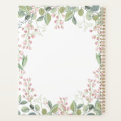 Monogram Delicate Sage Pink Floral Journal/Planner Planner (Achterkant)