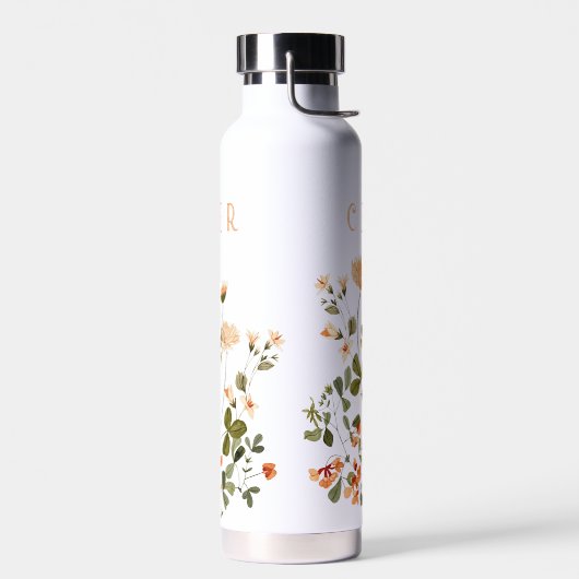 Monogram Delicate Spring Floral Botanical Waterfles (Links)