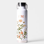 Monogram Delicate Spring Floral Botanical Waterfles (Voorkant)