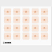 Monogram Delicate Trendy Sinaasappel Chevron Vierkante Sticker (Vel)