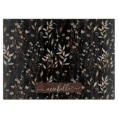 Monogram delicate Waterverf gedroogde bloemen blad Snijplank (Voorkant)