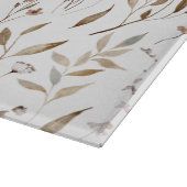 Monogram delicate Waterverf gedroogde bloemen blad Snijplank (Hoek)