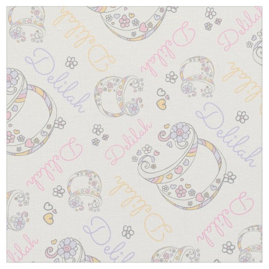 Monogram Delilah naam en letter D stof (Close Up)