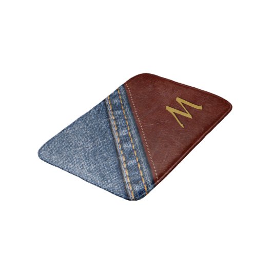  Monogram Denim en Leder Badmat (Gekanteld)