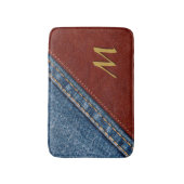 Monogram Denim en Leder Badmat (Voorkant Verticaal)