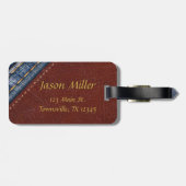  Monogram Denim en Leder Bagagelabel (Achterkant horizontaal)