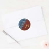 Monogram Denim en Leder Ronde Sticker (Envelop)