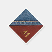  Monogram Denim en Leder Servetten (Hoek)