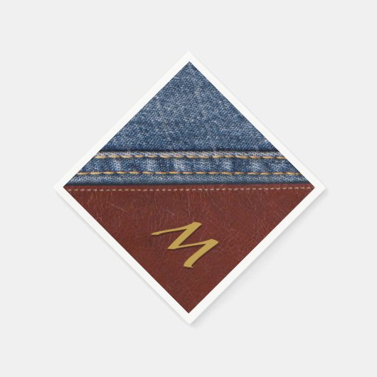  Monogram Denim en Leder Servetten (Hoek)
