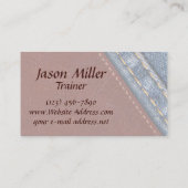 Monogram Denim en Leder Visitekaartje (Achterkant)