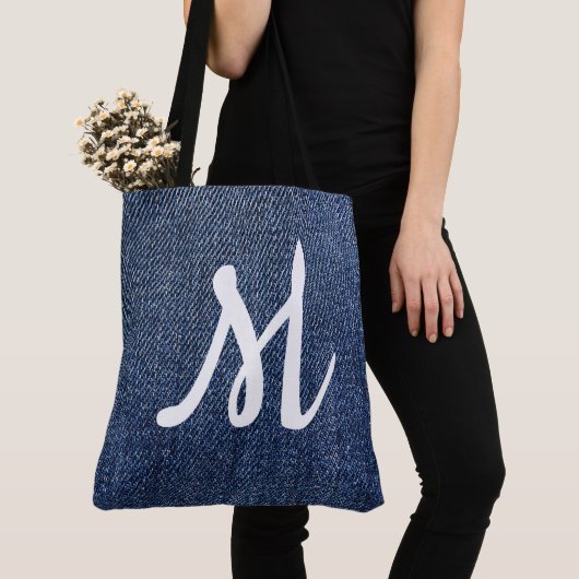 Monogram Denim Tote Bag (Dichtbij)