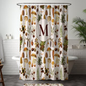 Monogram dennenbos schatten patroon douchegordijn