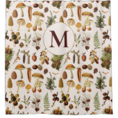 Monogram dennenbos schatten patroon douchegordijn (Voorkant)