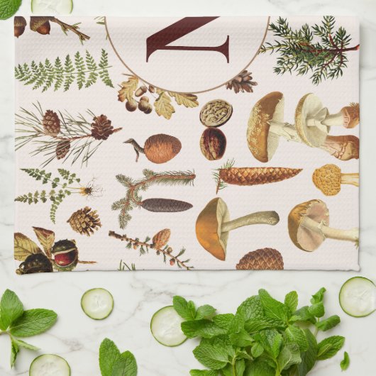 Monogram  dennenbos schatten patroon theedoek (Gevouwen)