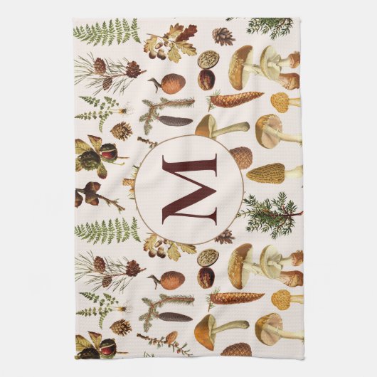 Monogram  dennenbos schatten patroon theedoek (Verticaal)