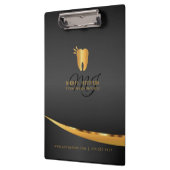 Monogram Dentist Kantoor - zwart en goud Klembord (Links)