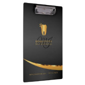 Monogram Dentist Kantoor - zwart en goud Klembord (Rechts)