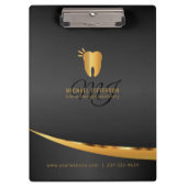 Monogram Dentist Kantoor - zwart en goud Klembord (Voorkant)