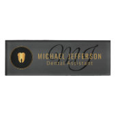 Monogram Dentist Kantoor - zwart en goud Naambadge (Voorkant)