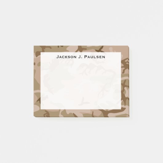 Monogram Desert Beige Bruin Groene Camo Camouflage Post-it® Notes (Voorkant)