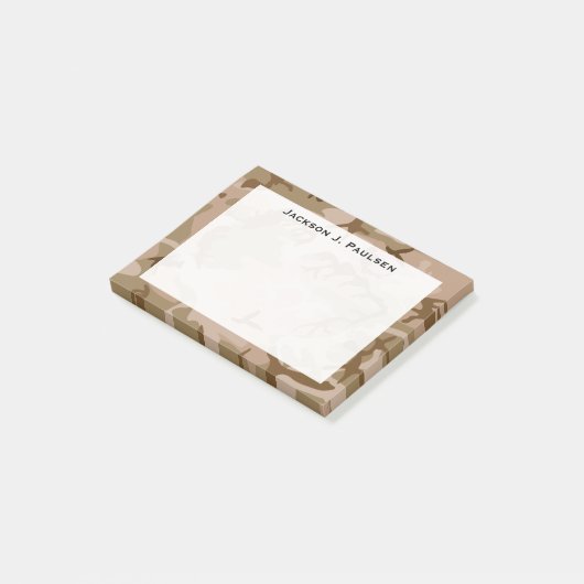 Monogram Desert Beige Bruin Groene Camo Camouflage Post-it® Notes (Schuin)