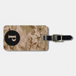 Monogram Desert Militaire Camo Camouflage Cirkel Bagagelabel