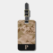 Monogram Desert Militaire Camo Camouflage Zwart Bagagelabel (Voorkant verticaal)