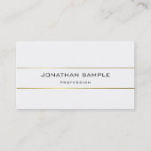 Monogram Design Trendy Plain Modern Gold Striped Visitekaartje (Voorkant)