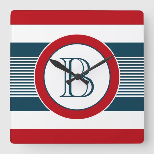 Monogram design vierkante klok (Voorkant)