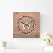 Monogram design vierkante klok (Huis)